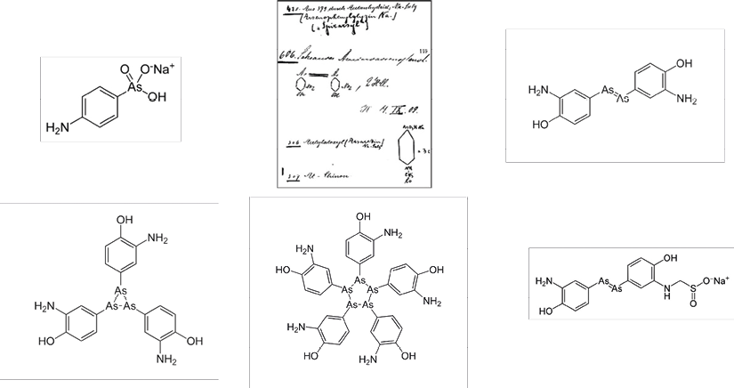 Cinque diagrammi chimici mostrano strutture molecolari e formule di composti organici con annotazioni scritte a mano su uno sfondo nero.

Descrizione generata da AI